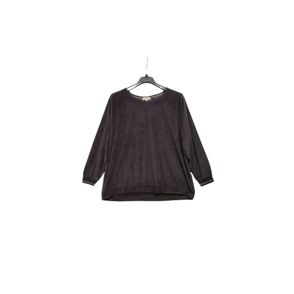 PJ Salvage Lounge plus size 3x Grey Oh My Velour Top Ribbed Cuff sleepwe… - Picture 1 of 7